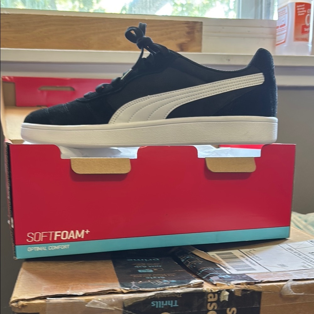 Puma Black and White Sneakers with SoftFoam Comfort